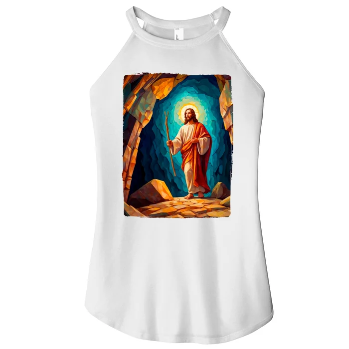 Jesus Christ Scene Portrait Women’s Perfect Tri Rocker Tank