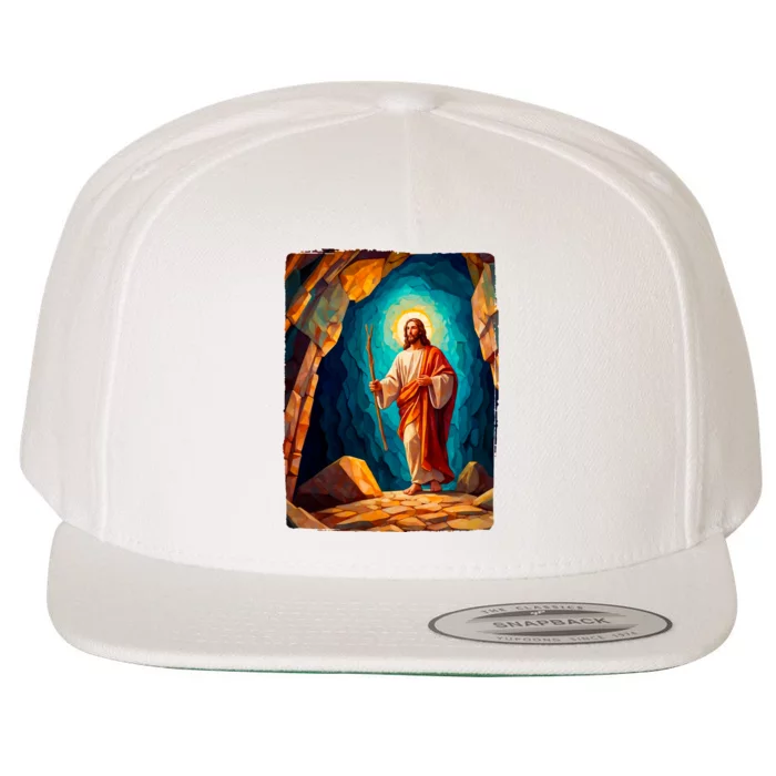 Jesus Christ Scene Portrait Wool Snapback Cap