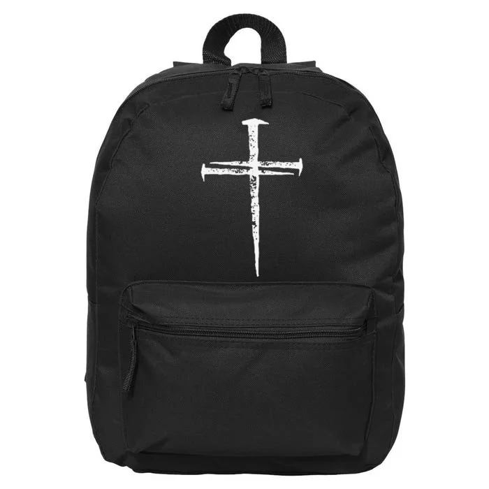 Jesus Cross Three Nails Christian Vintage 16 in Basic Backpack