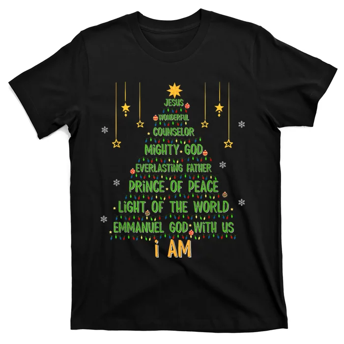 Jesus Christmas Tree Christian Faith Holiday Nativity T-Shirt