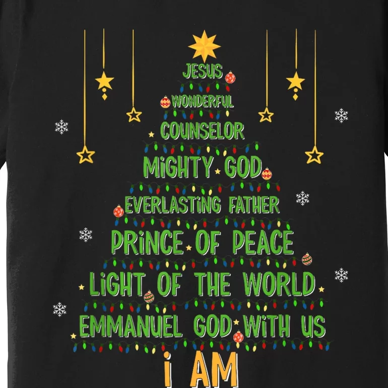 Jesus Christmas Tree Christian Faith Holiday Nativity Premium T-Shirt