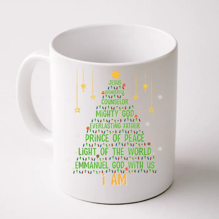 Jesus Christmas Tree Christian Faith Holiday Nativity Front & Back Coffee Mug