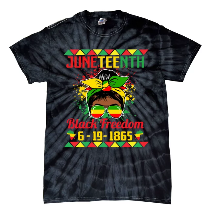 Juneteenth Celebrations Through Glasses Of Bold Black Women Tie-Dye T-Shirt