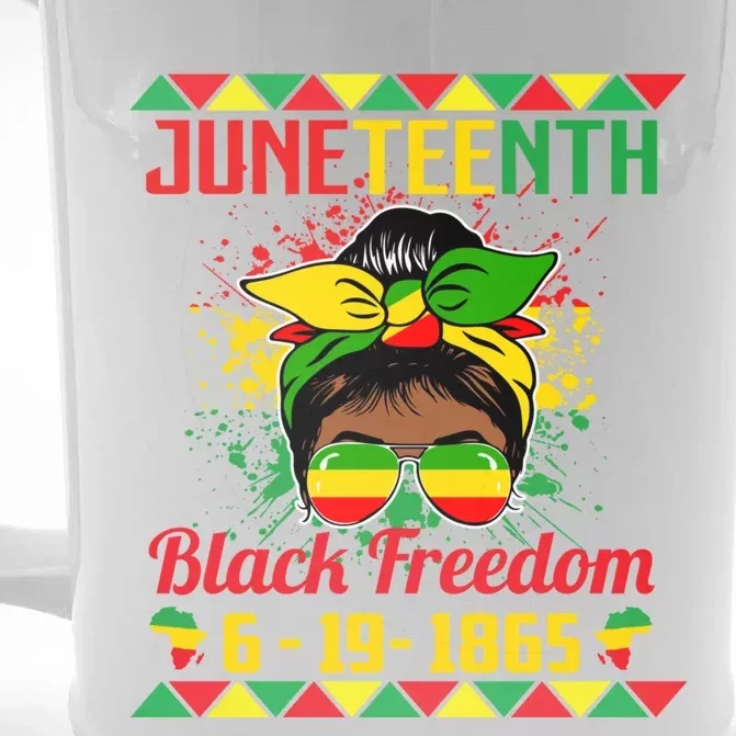 Juneteenth Celebrations Through Glasses Of Bold Black Women Front & Back Beer Stein