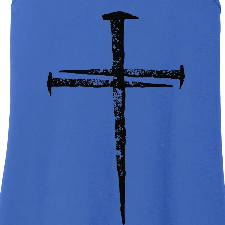 Jesus Cross Three Nails Christian Vintage Gift Ladies Essential Tank