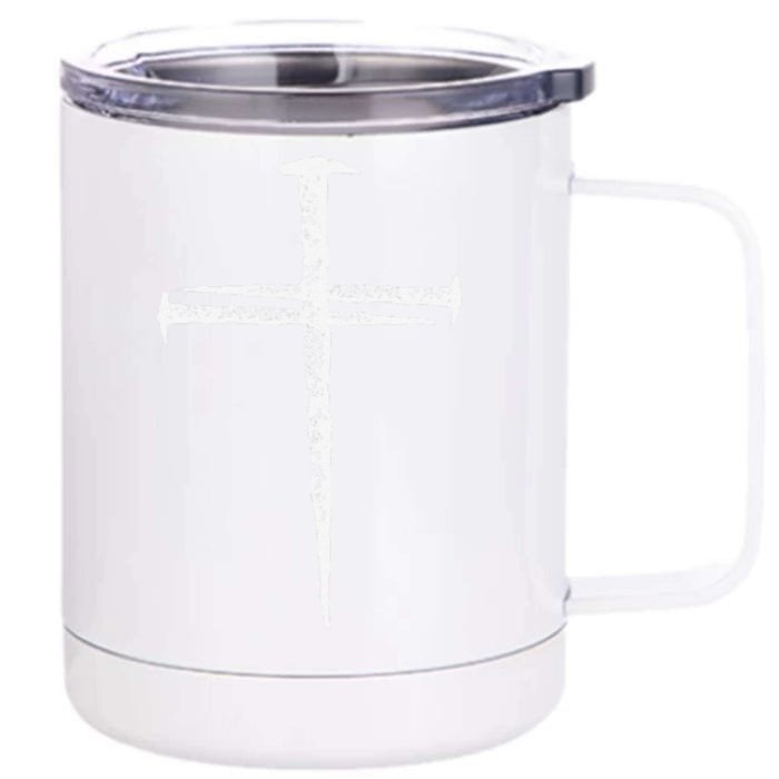 Jesus Cross Three Nails Christian Vintage Front & Back 12oz Stainless Steel Tumbler Cup