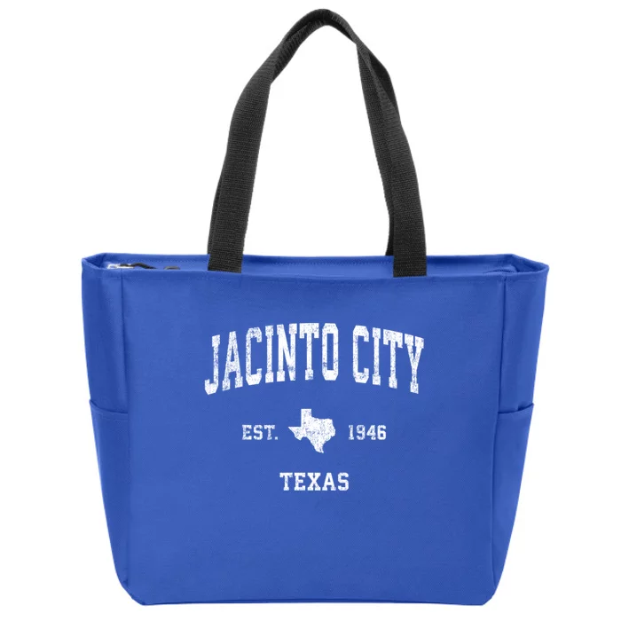 Jacinto City Texas Tx Vintage Sports Zip Tote Bag