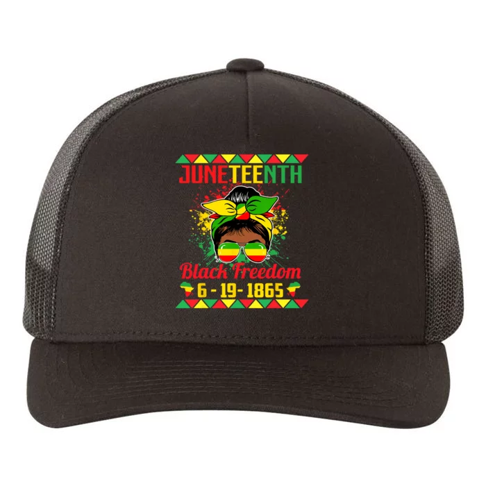 Juneteenth Celebrations Through Glasses Of Bold Black Women Yupoong Adult 5-Panel Trucker Hat