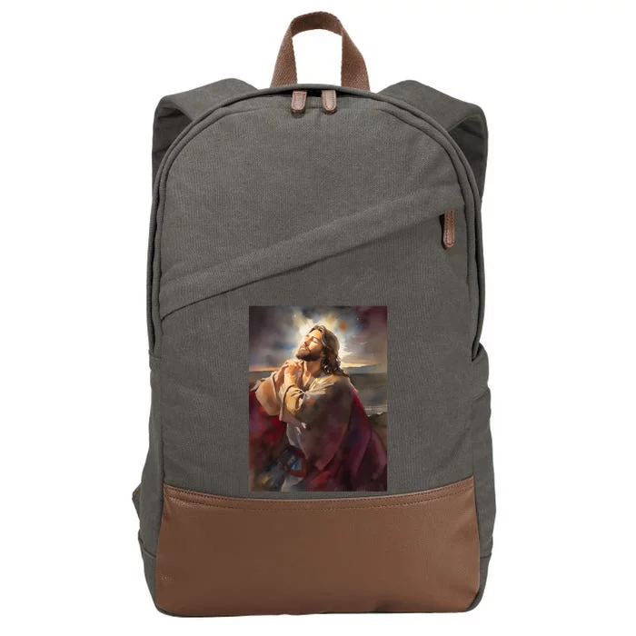 Jesus Christ The Prayer Cotton Canvas Backpack