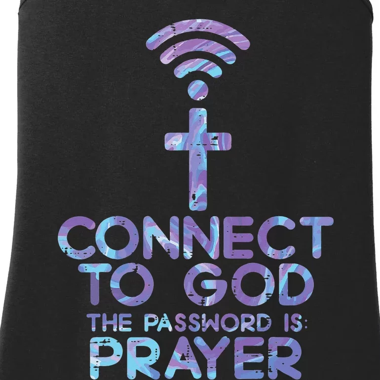 Jesus Christian Tee Connect To God The Password Is Prayer Ladies Essential Tank