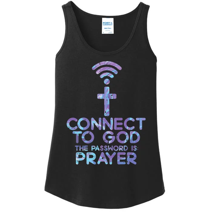 Jesus Christian Tee Connect To God The Password Is Prayer Ladies Essential Tank