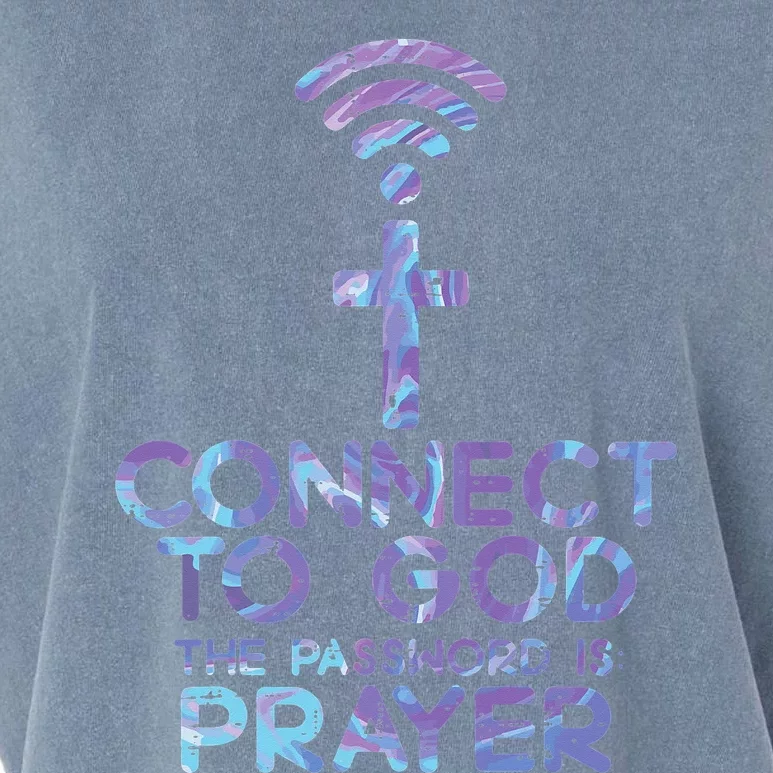 Jesus Christian Tee Connect To God The Password Is Prayer Garment-Dyed Women's Muscle Tee