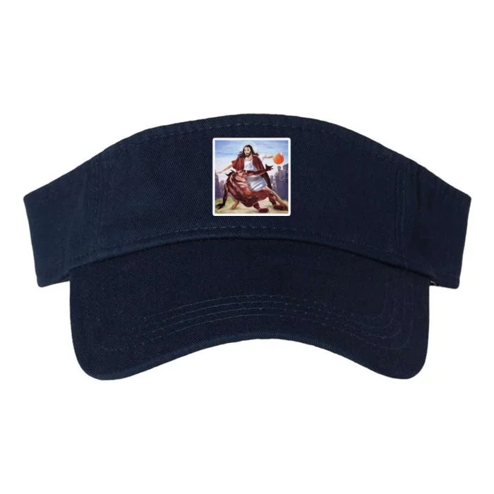 Jesus Crossing Up Satan Basketball Valucap Bio-Washed Visor