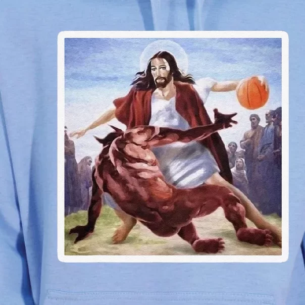 Jesus Crossing Up Satan Basketball Unisex Surf Hoodie