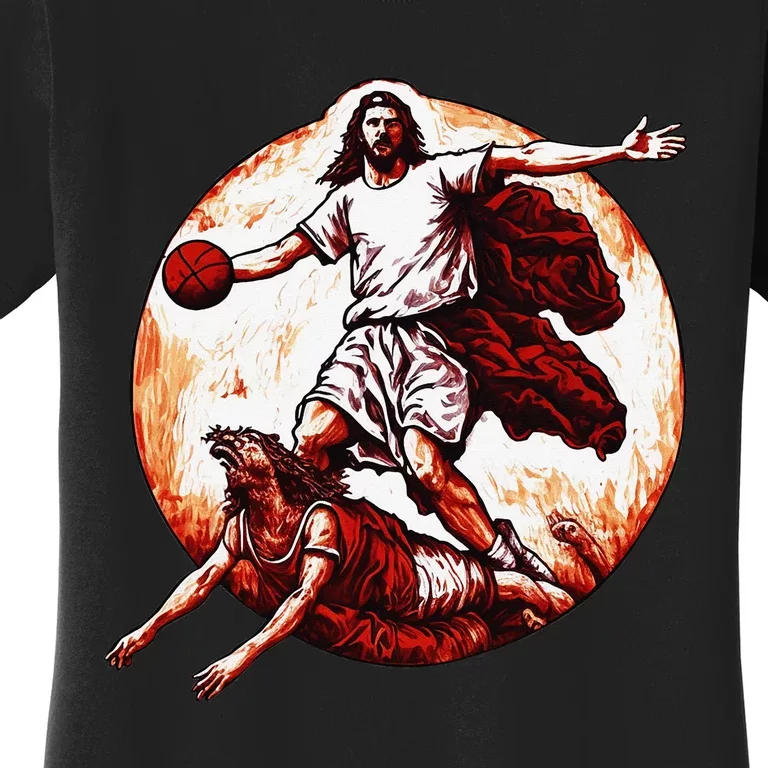 Jesus Crossing Up The Devil Christian Women's T-Shirt