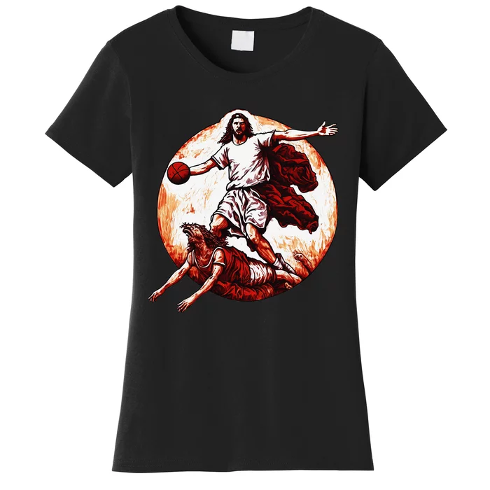 Jesus Crossing Up The Devil Christian Women's T-Shirt