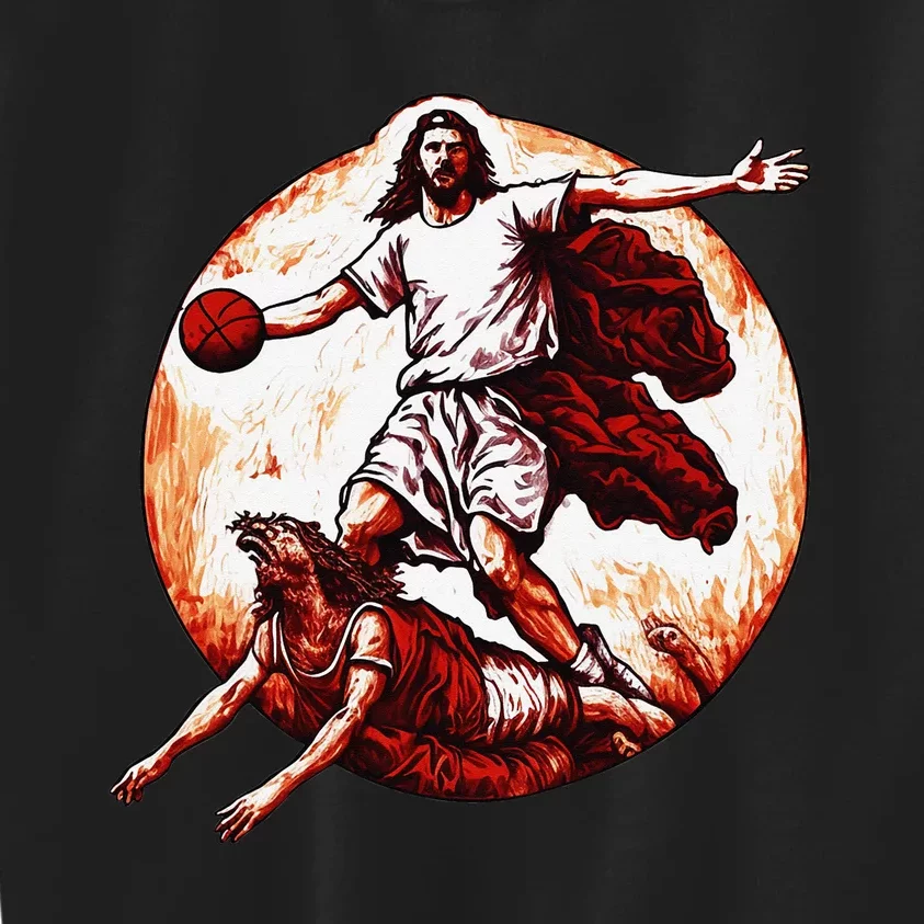 Jesus Crossing Up The Devil Christian Kids Sweatshirt