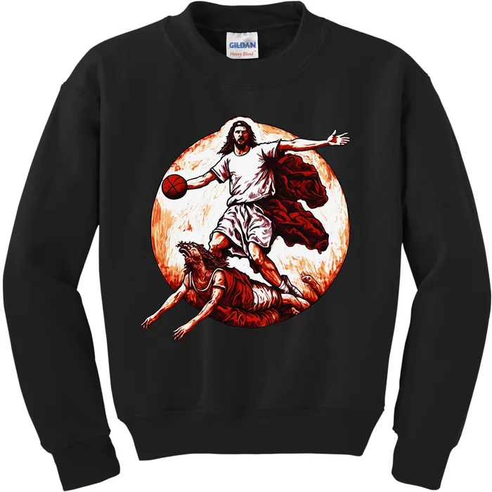 Jesus Crossing Up The Devil Christian Kids Sweatshirt