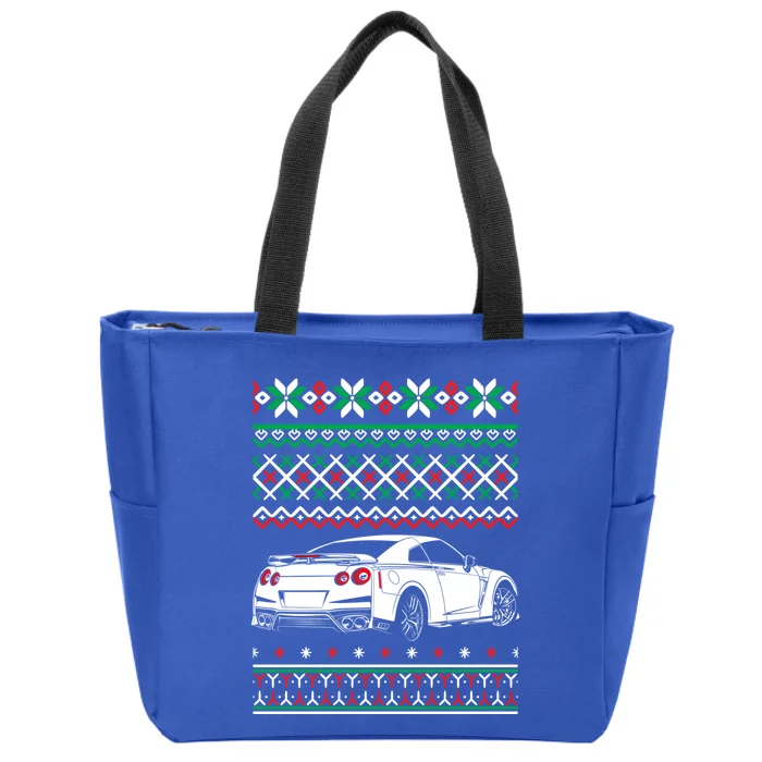 Jdm Car Ugly Christmas Drag Racing Drifting Enthusiast Xmas Gift Zip Tote Bag