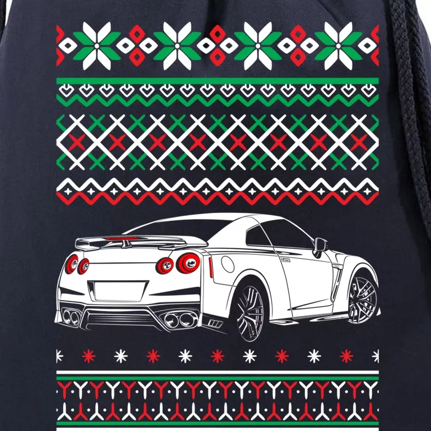 Jdm Car Ugly Christmas Drag Racing Drifting Enthusiast Xmas Gift Drawstring Bag