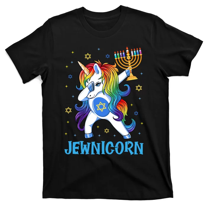 Jewnicorn Cute Unicorn Hanukkah Chanukah Pajamas Girls T-Shirt