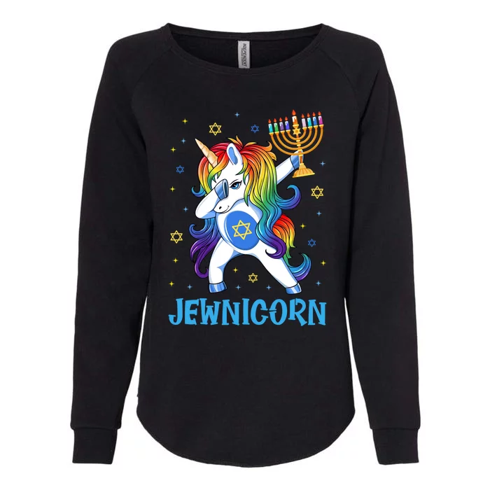 Jewnicorn Cute Unicorn Hanukkah Chanukah Pajamas Girls Womens California Wash Sweatshirt