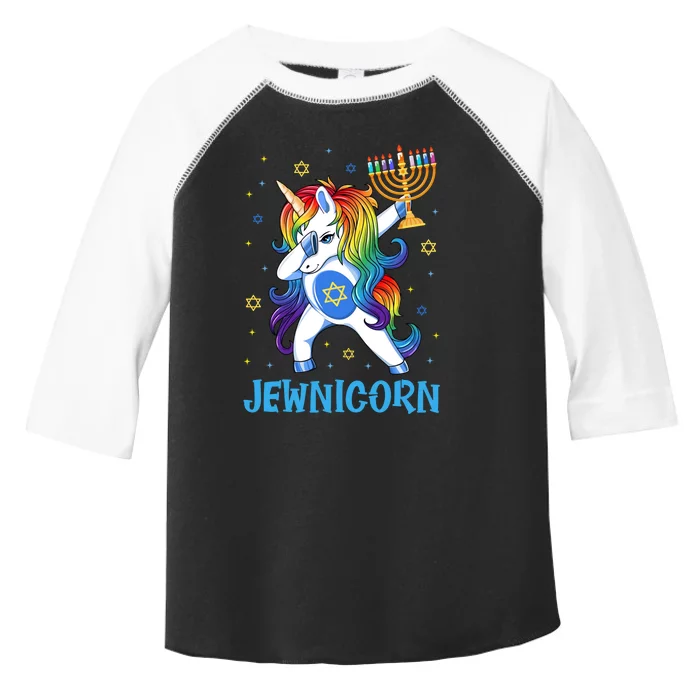 Jewnicorn Cute Unicorn Hanukkah Chanukah Pajamas Girls Toddler Fine Jersey T-Shirt