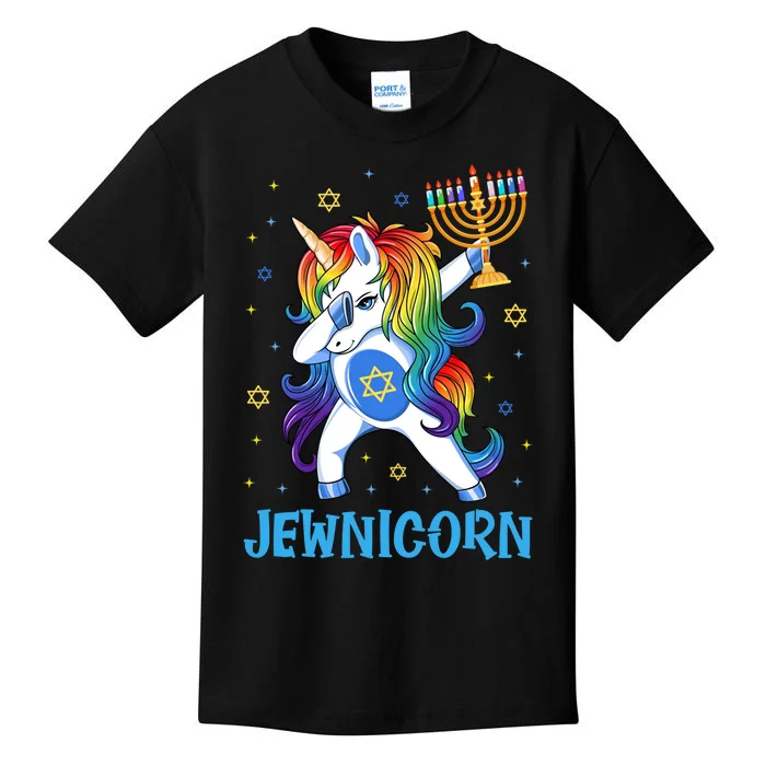 Jewnicorn Cute Unicorn Hanukkah Chanukah Pajamas Girls Kids T-Shirt