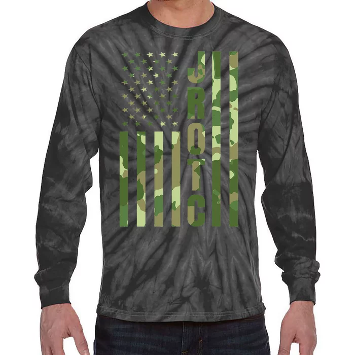 Jrotc Cadet United States Junior Rotc Camouflage Usa Flag Tie-Dye Long Sleeve Shirt