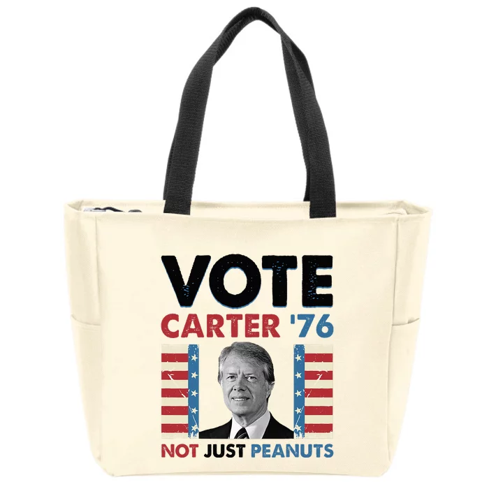 Jimmy Carter Vote Carter '76 Not Just Peanuts Zip Tote Bag