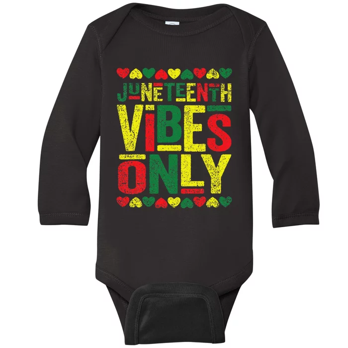 Juneteenth Cool Vibes Black History African American Baby Long Sleeve Bodysuit