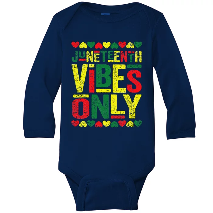 Juneteenth Cool Vibes Black History African American Baby Long Sleeve Bodysuit