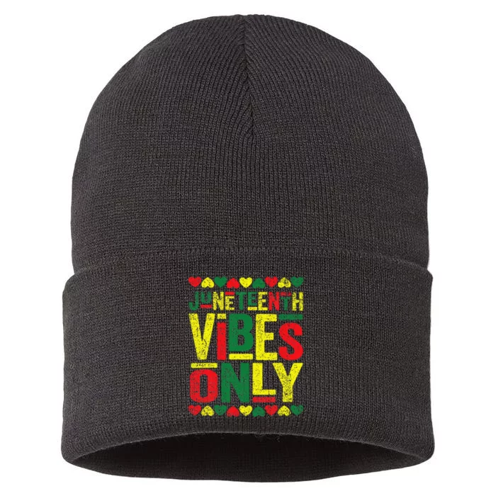 Juneteenth Cool Vibes Black History African American Sustainable Knit Beanie