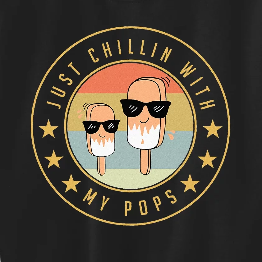 Just Chillin With My Pops Funny Creamsicle Popsicle Kids Sweatshirt