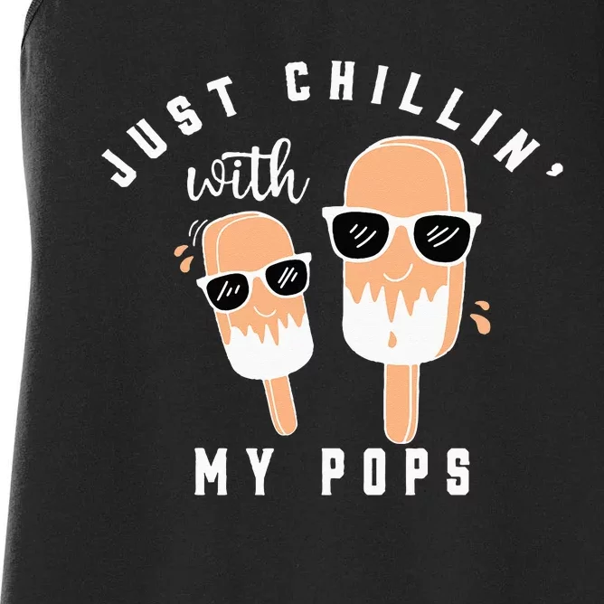 Just Chillin With My Pops Funny Creamsicle Popsicle Women's Racerback Tank