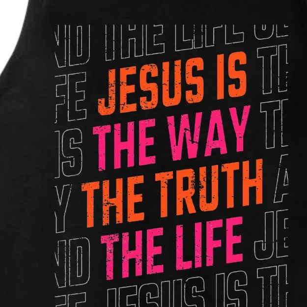 Jesus Christ Way Truth Life Family Christian Faith Ladies Tri-Blend Wicking Tank