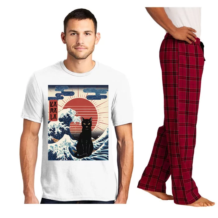 Japanese Cat Wave For Kamala Harris President Election Pajama Set