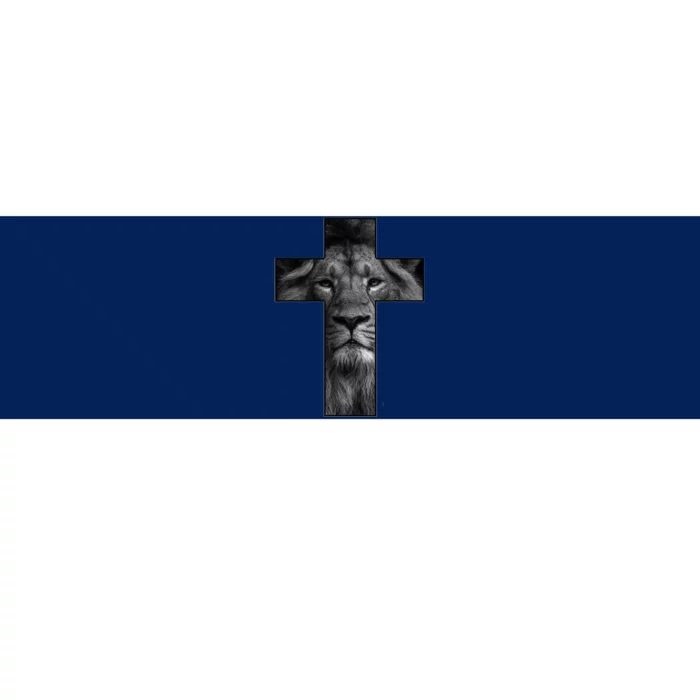 Jesus Cross With Lion Face, Faith In God Bumper Sticker