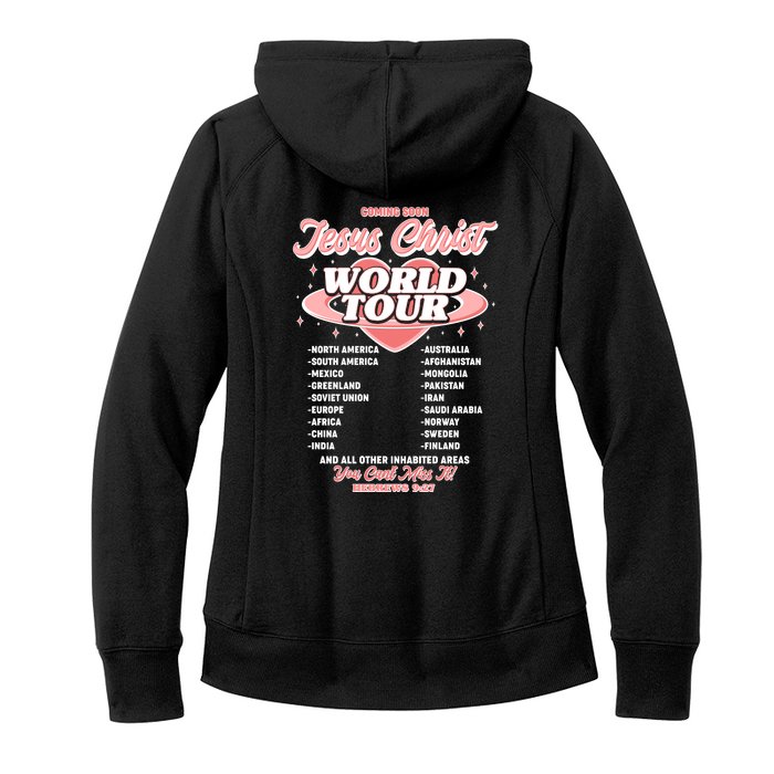 Jesus Christ World Tour Christian Faith Front & Back Women's Fleece Hoodie