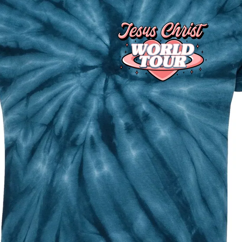 Jesus Christ World Tour Christian Faith Front & Back Kids Tie-Dye T-Shirt