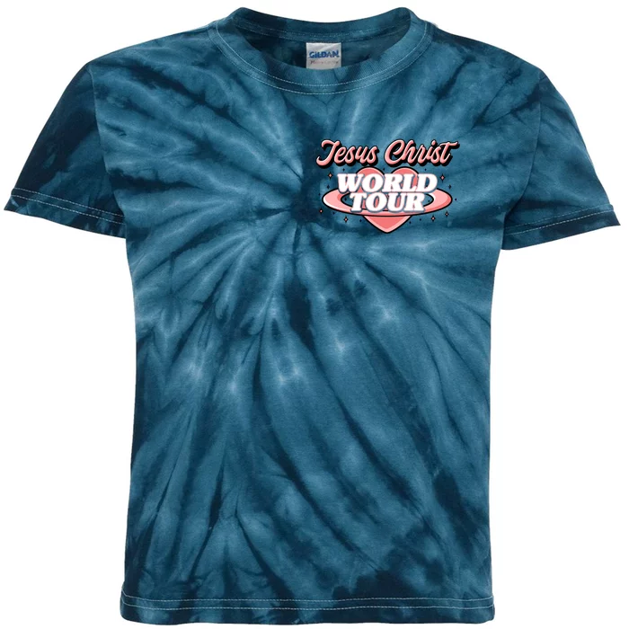 Jesus Christ World Tour Christian Faith Front & Back Kids Tie-Dye T-Shirt