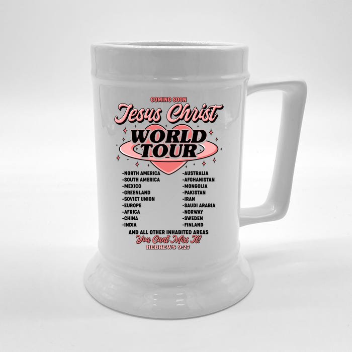 Jesus Christ World Tour Christian Faith Front & Back Beer Stein