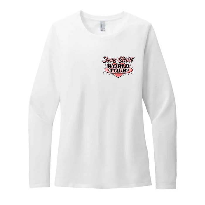 Jesus Christ World Tour Christian Faith Front & Back Womens CVC Long Sleeve Shirt