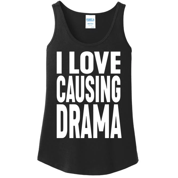 Jake Clark Wearing I Love Causing Drama Ladies Essential Tank