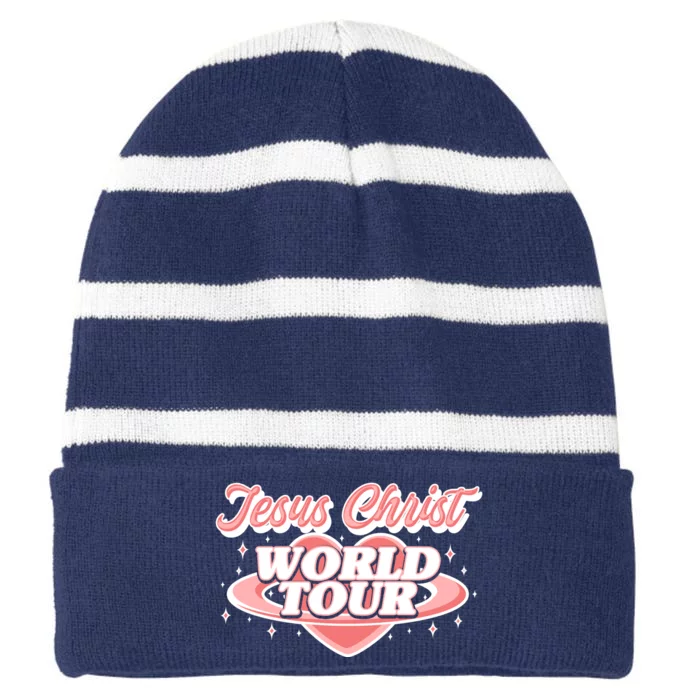 Jesus Christ World Tour Christian Concert Music Front & Back Striped Beanie with Solid Band