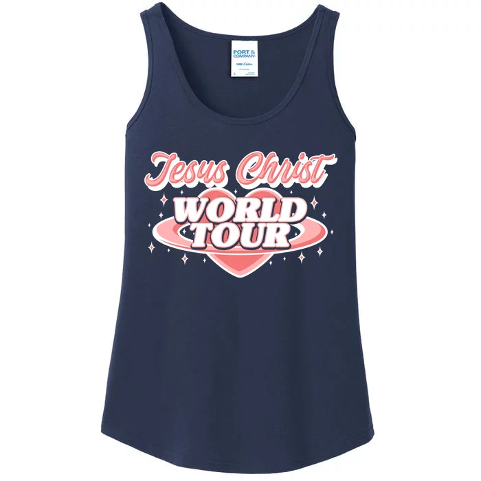 Jesus Christ World Tour Christian Concert Music Front & Back Ladies Essential Tank