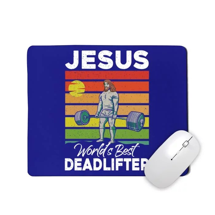 Jesus Christian World Best Deadlifter Funny Weight Lifting Funny Gift Mousepad