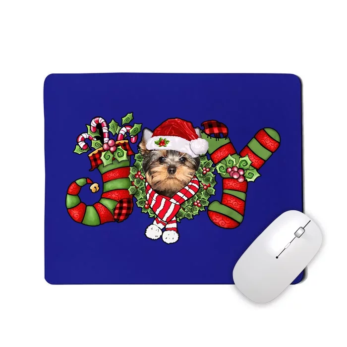 Joy Christmas Yorkshire Terrier Dog Santa Pajamas Xmas Funny Gift Mousepad