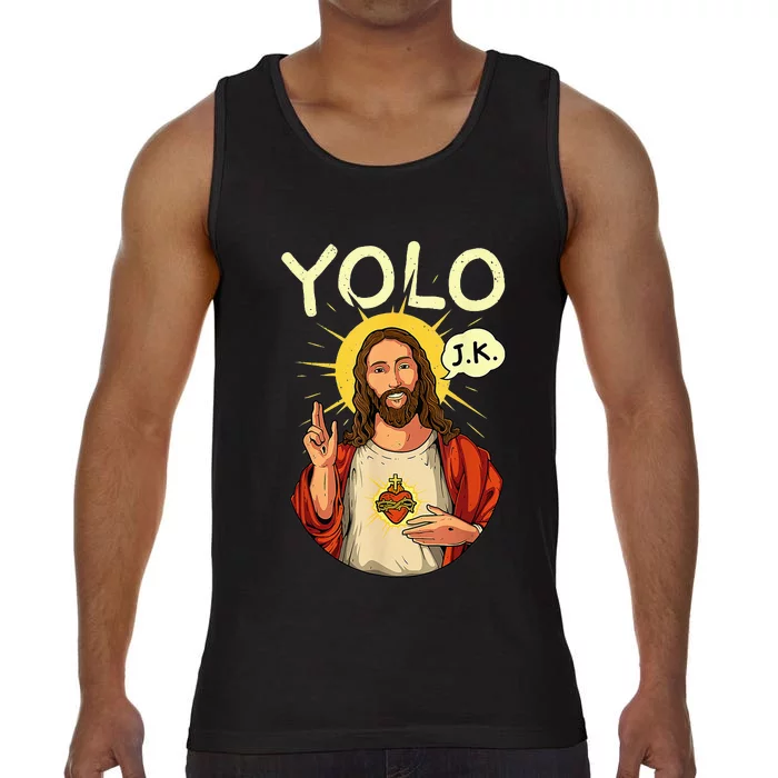 Jesus Christ YOLO JK Meme retro Easter day Comfort Colors® Tank Top