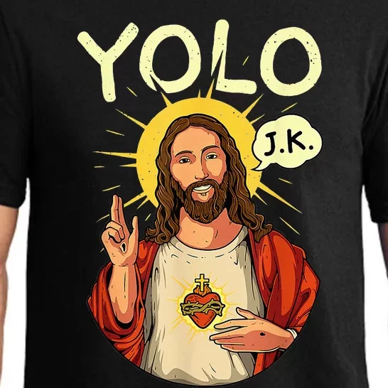 Jesus Christ YOLO JK Meme retro Easter day Pajama Set